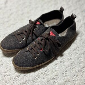 Designer Paul Smith Jeans Wool Sneakers Felt Brown Solid‎ Musa Low Shoes US 12